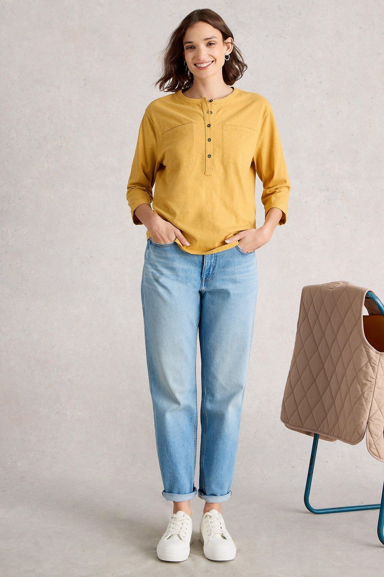 BETH 3/4 SLEEVE SHIRT MID CHARTREUSE 1