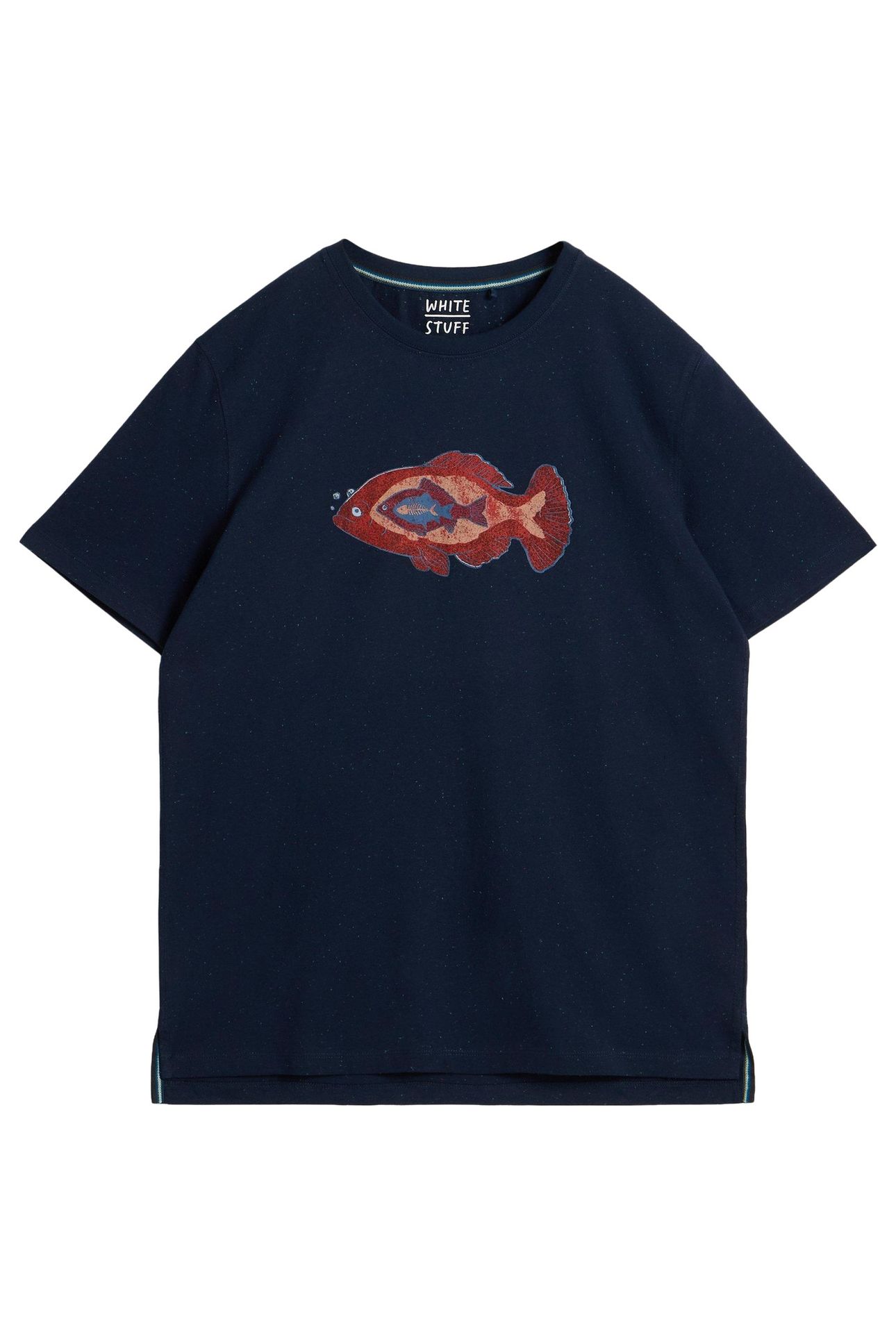 ABERSOCH GRAPHIC NEP FISH NAVY PRINT 3