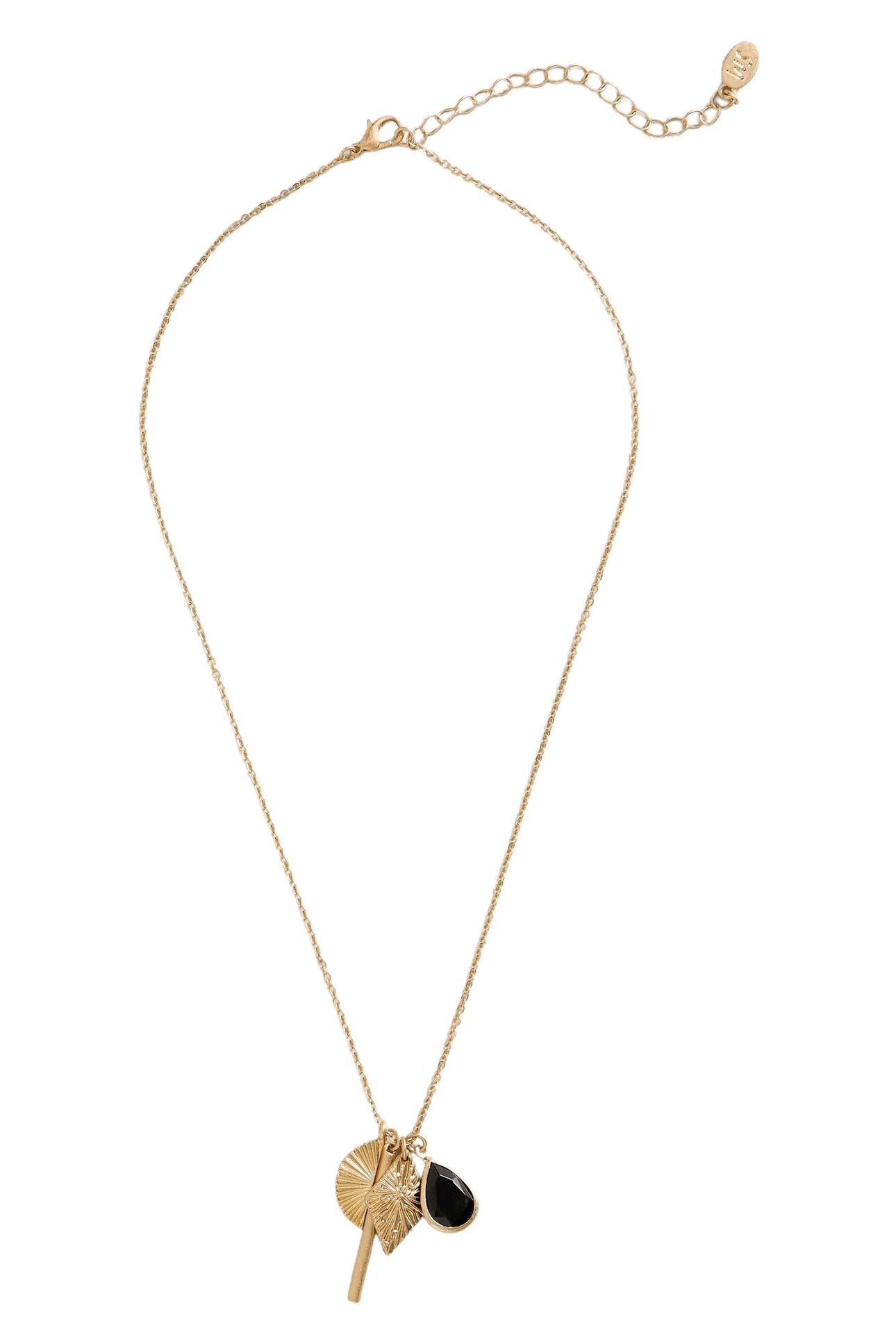 MULTI CLUSTER NECKLACE GOLD TONE METALLIC 2