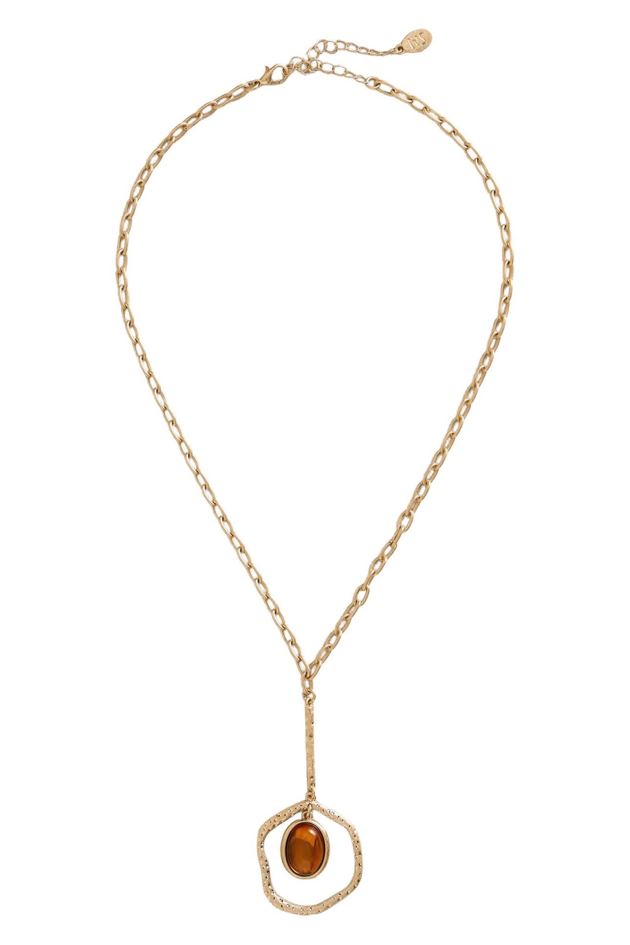 BELLA STONE PENDENT NECKLACE BROWN MULTI 2