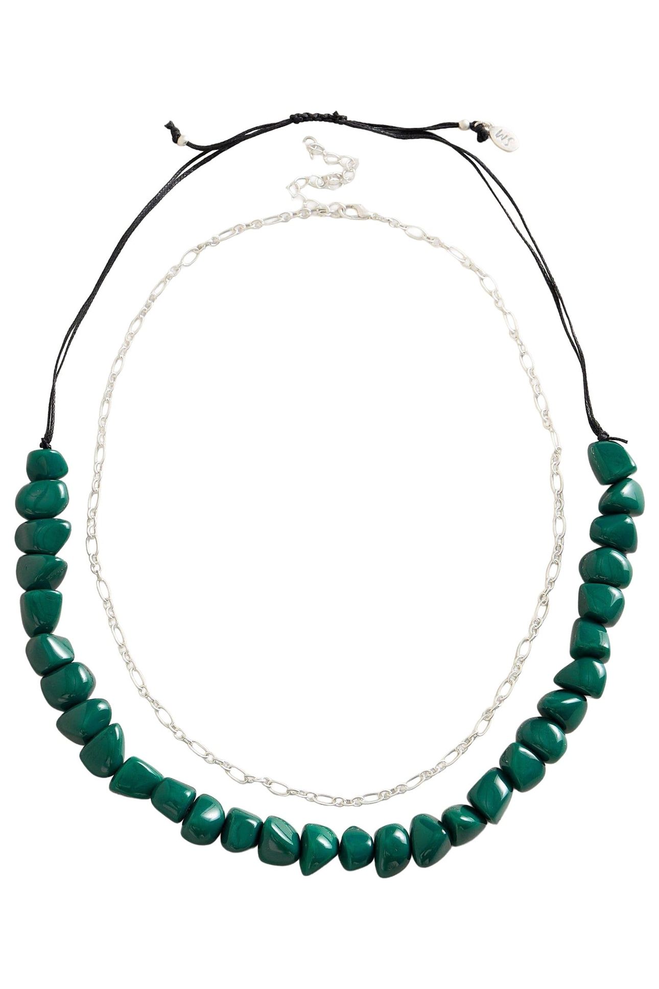 STACKED BEADED NECKLACE GREEN MULTI 1