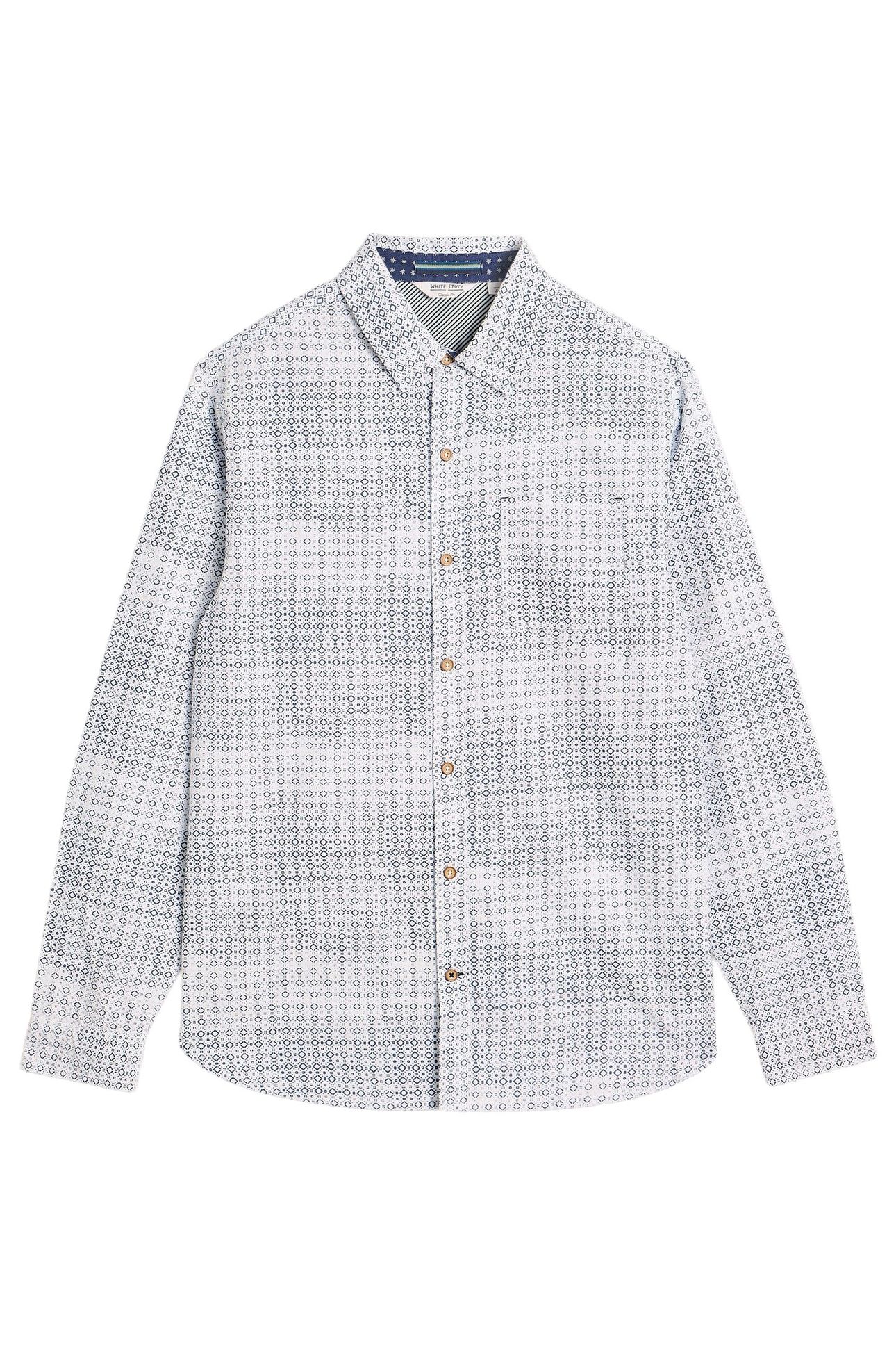 FINSBURY GEO PRINT SHIRT BLUE PRINT 3