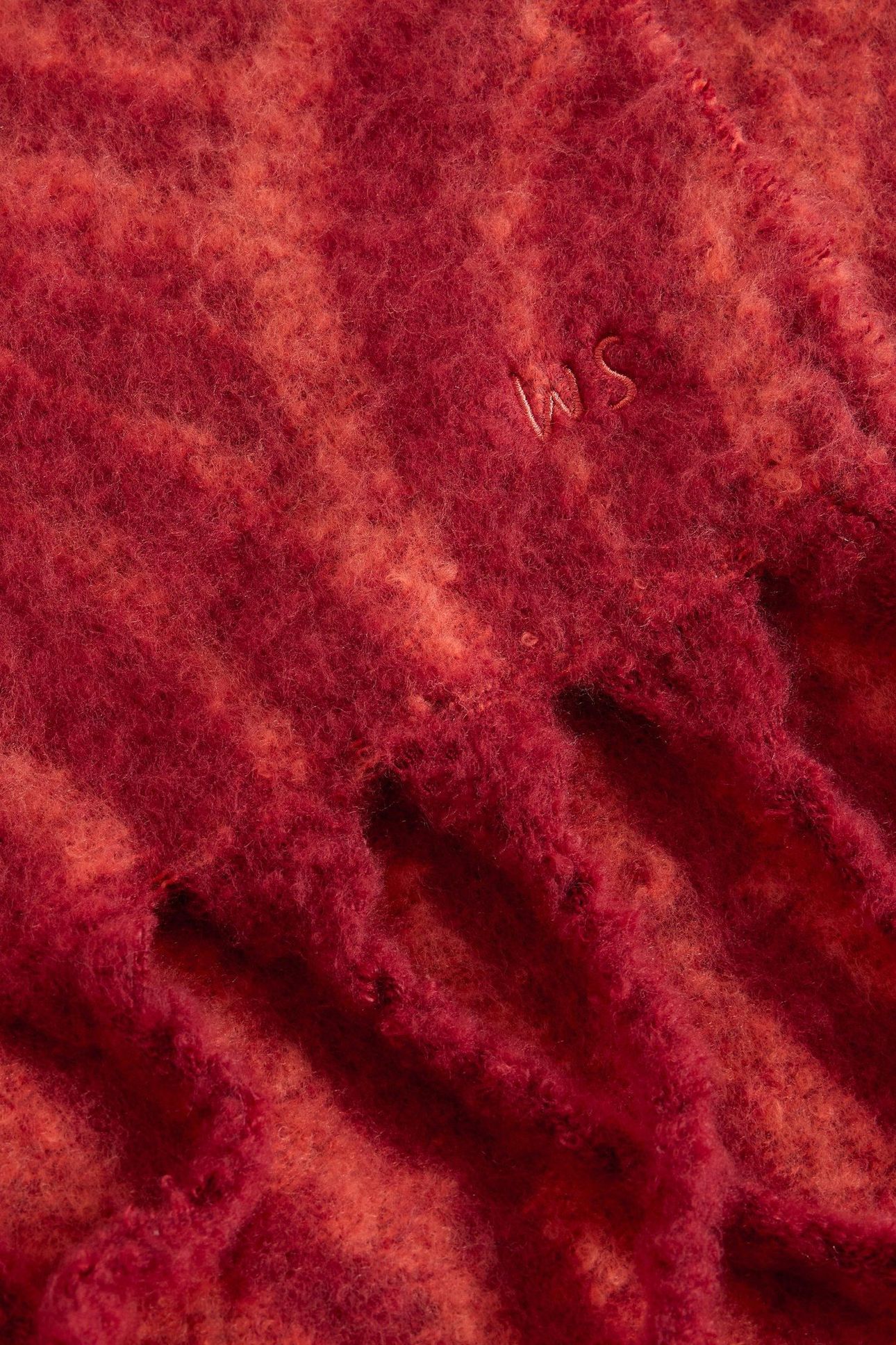 SHELLY BRUSHED SCARF DARK RED 3