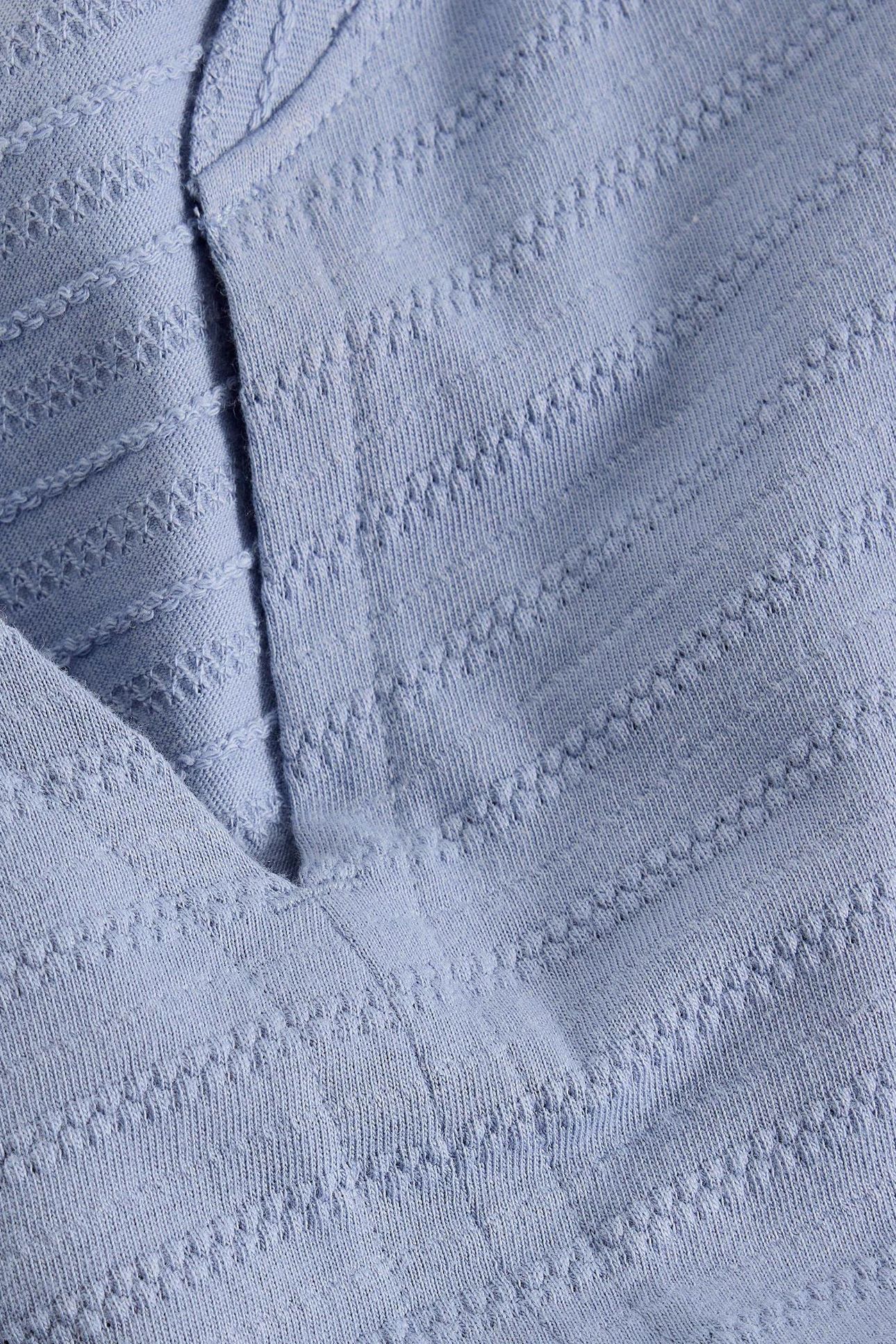 NELLY NOTCH TEXTURE TEE MID BLUE 5