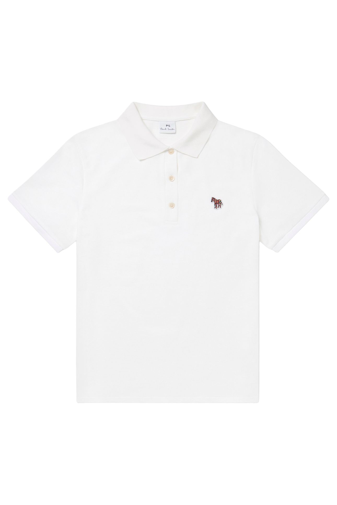 WOMENS ZEBRA POLO TOP WHITE 3