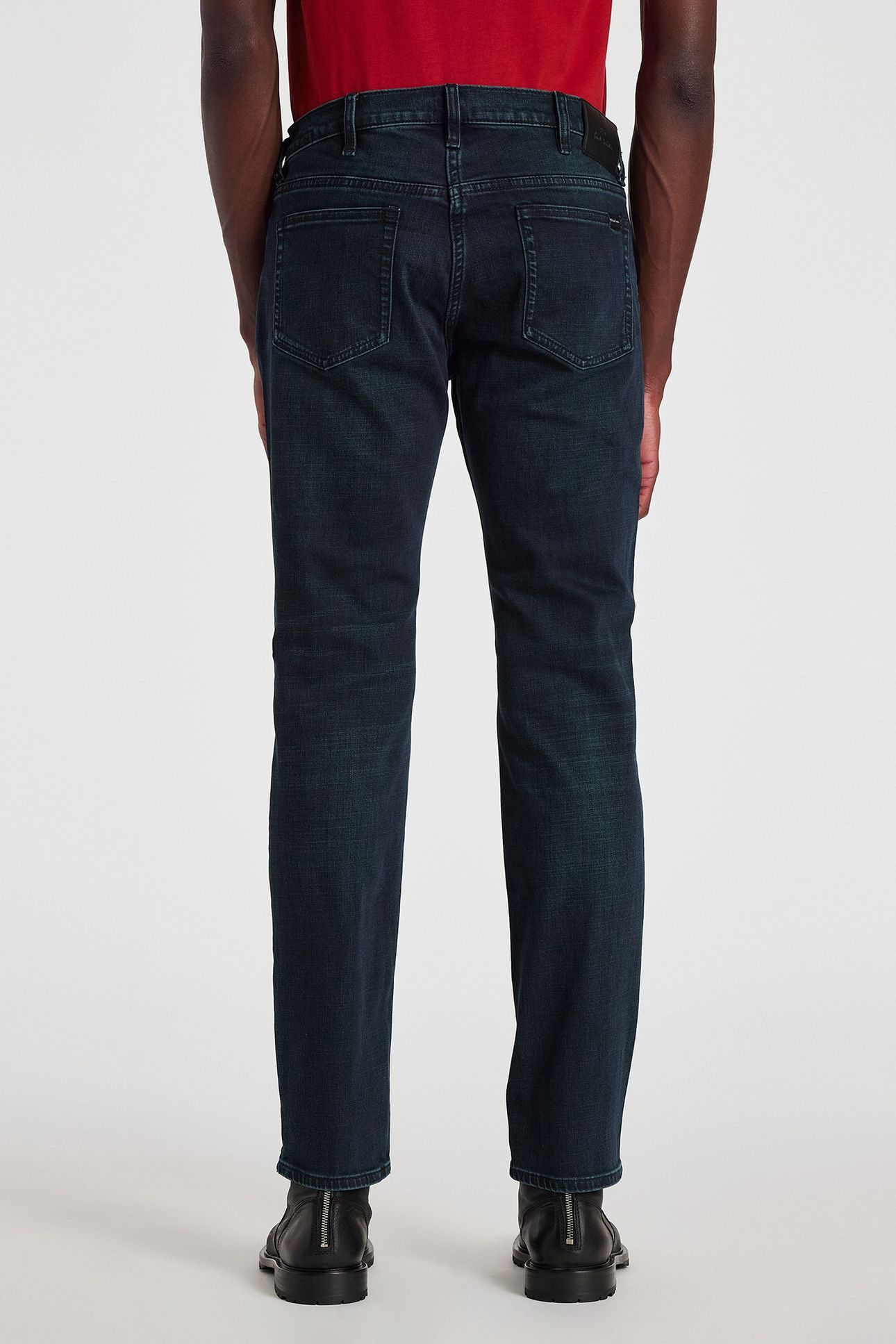 MENS SLIM STANDARD FIT JEAN OVER DYED NAVY + WASH 2