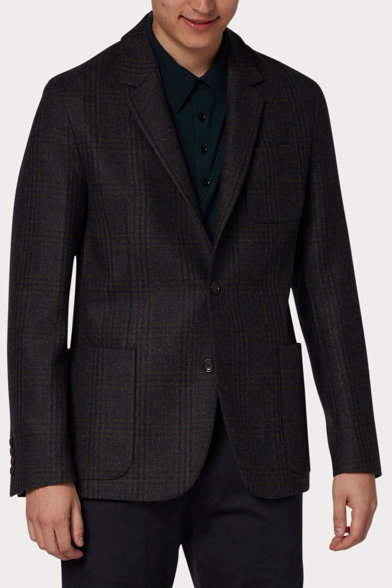 MENS 2 BUTTON JACKET BROWN 1