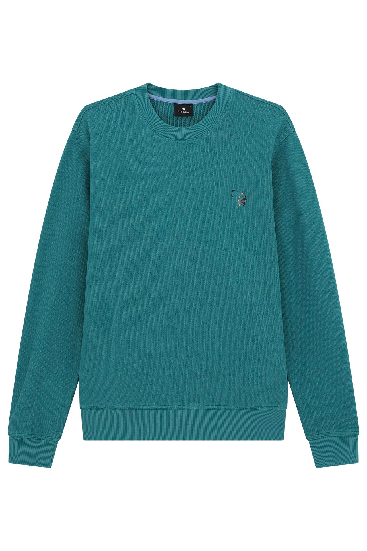 MENS SWEATSHIRT LINE ZEBRA PETROL GREEN 1