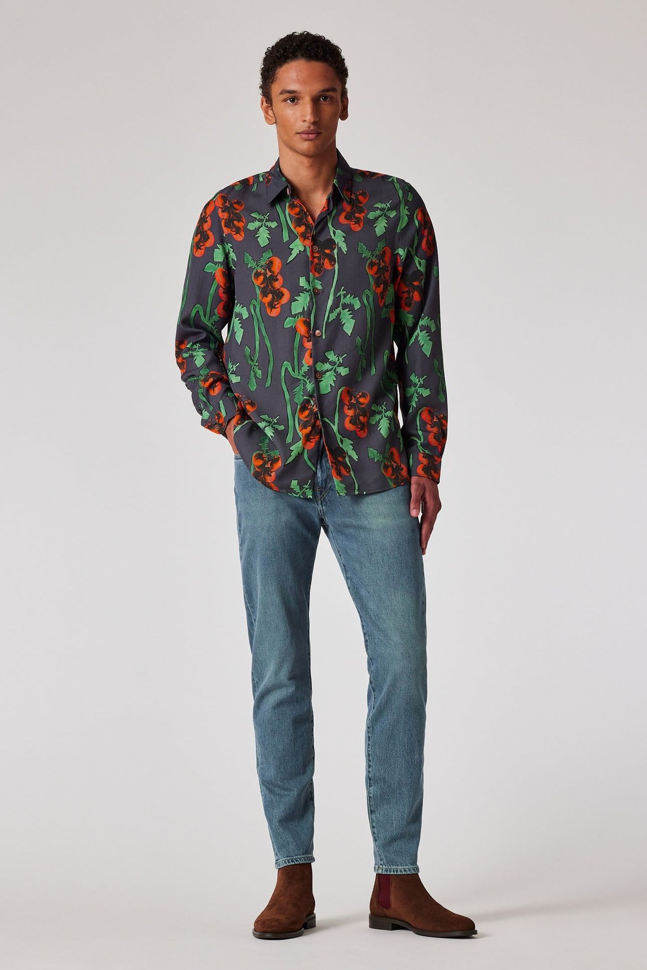 MENS LS REG FIT SHIRT INDIGO 3
