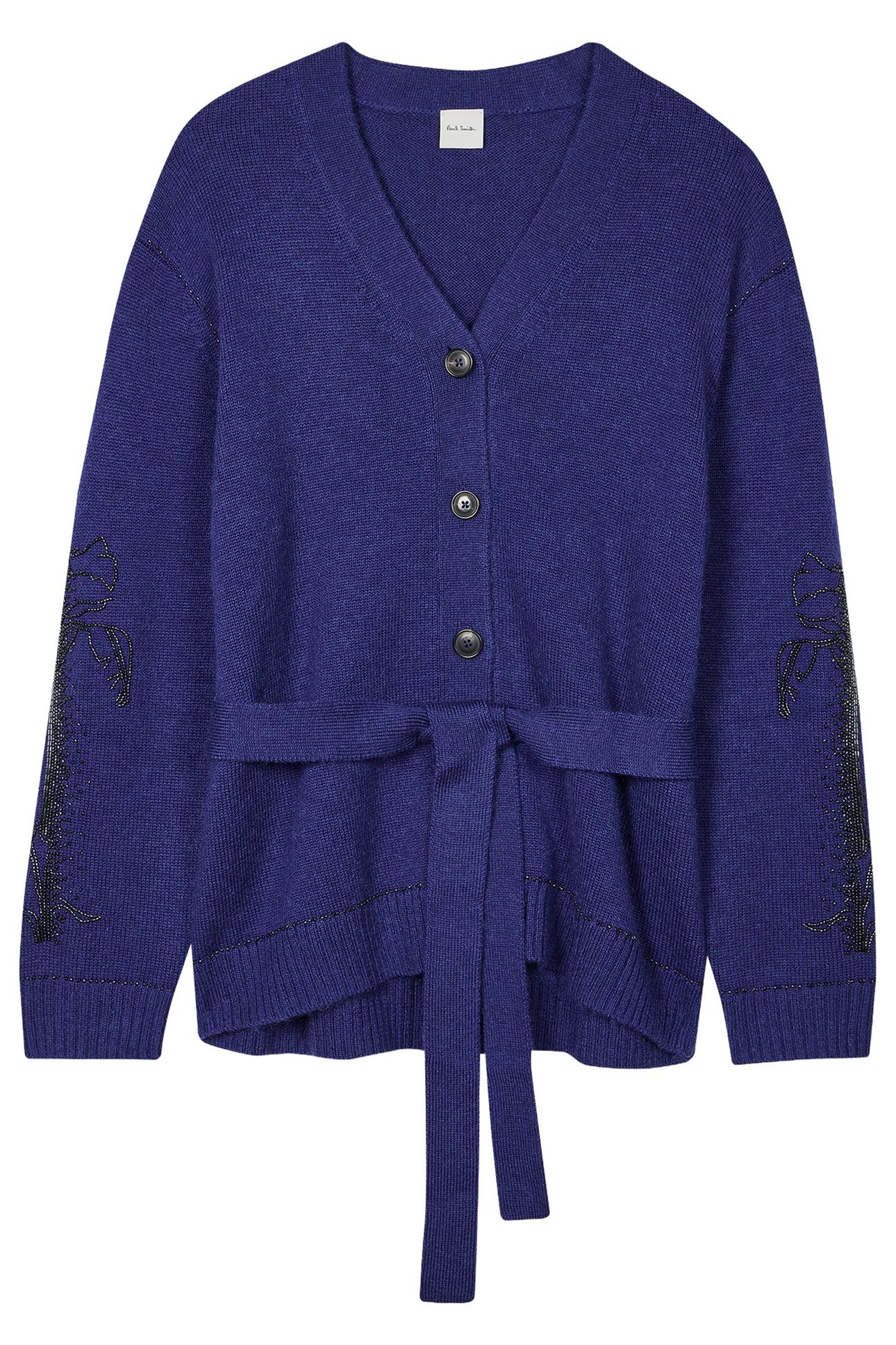 WOMENS KNITTED CARDIGAN BUTTON THRU INKY BLUE 4