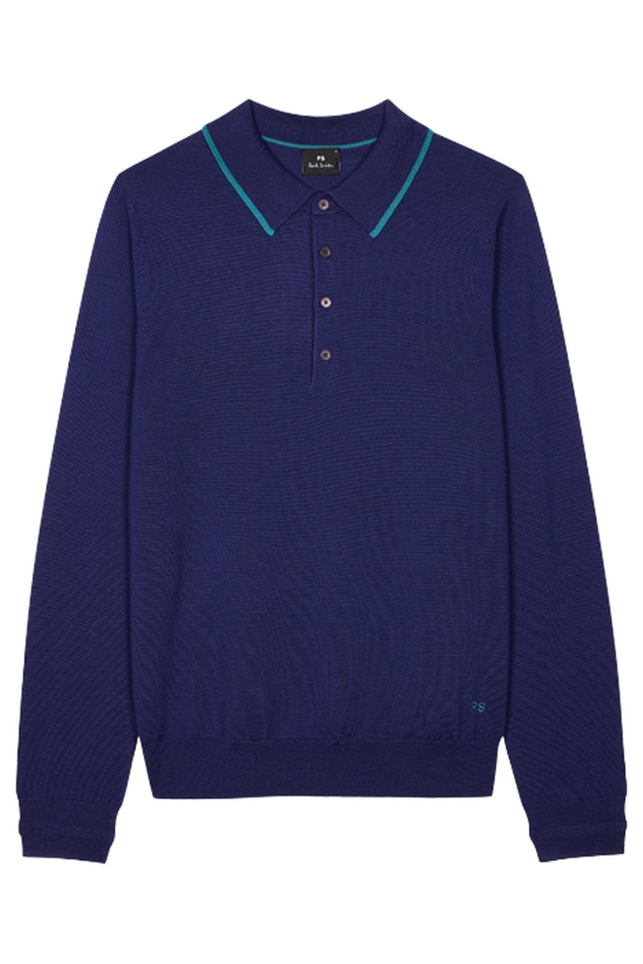 MENS SWEATER LS POLO NAVY 4