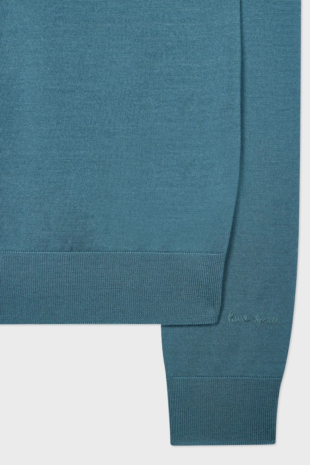 MENS SWEATER CREW NECK PETROL GREEN 10