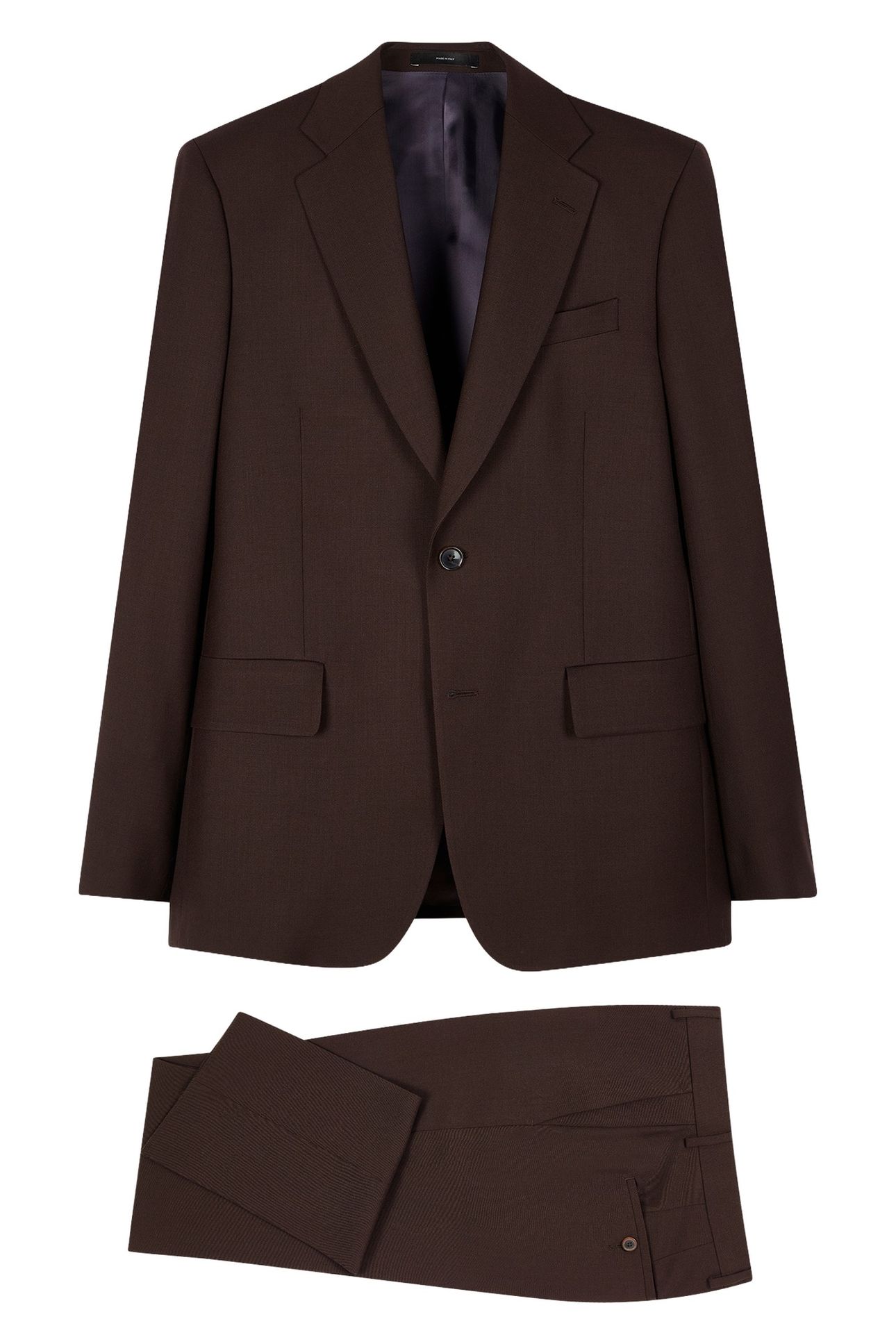 MENS TAILORED FIT 2 BUTTON SUIT DARK BROWN 6