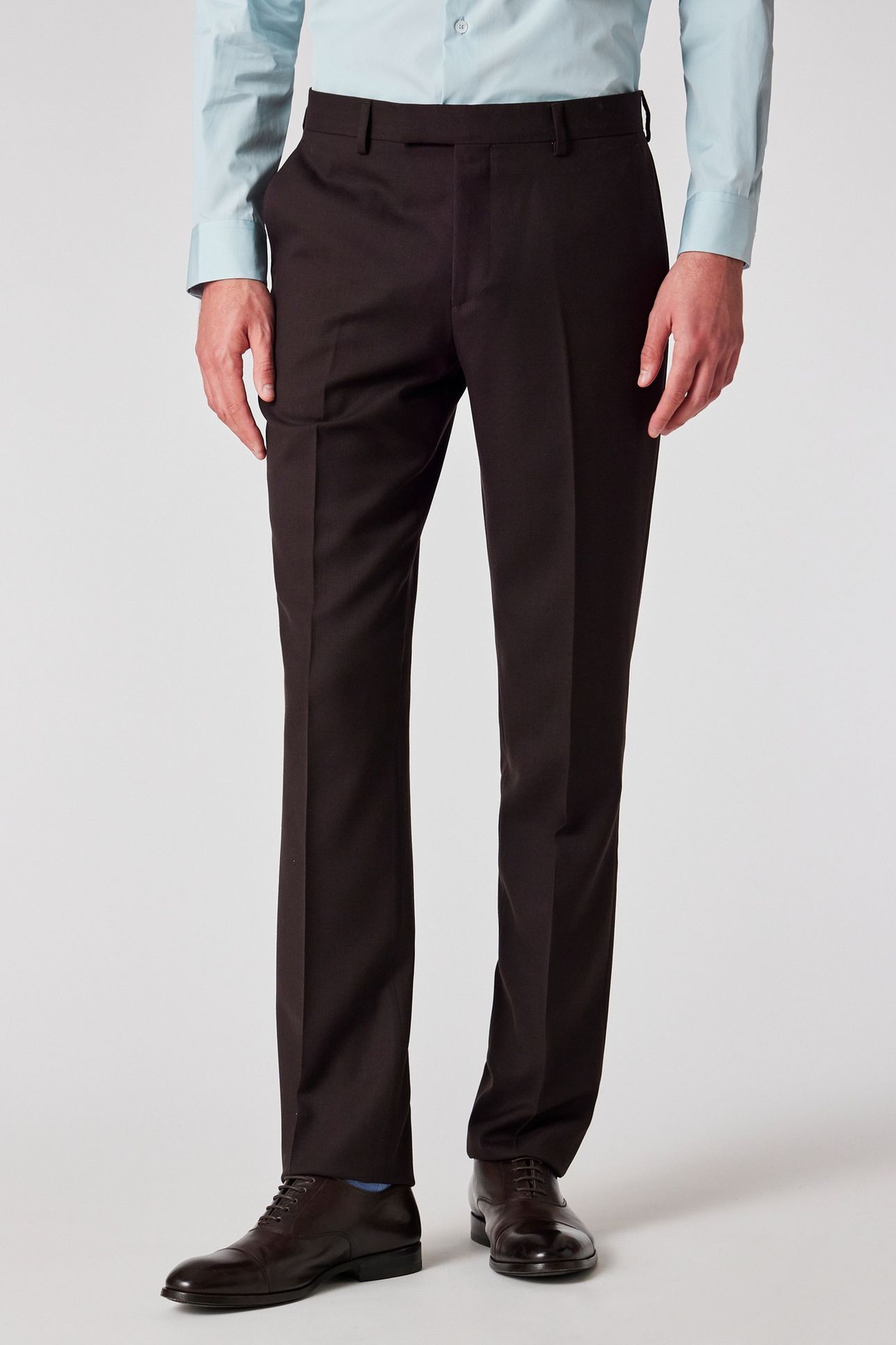 MENS TAILORED FIT 2 BUTTON SUIT DARK BROWN 3