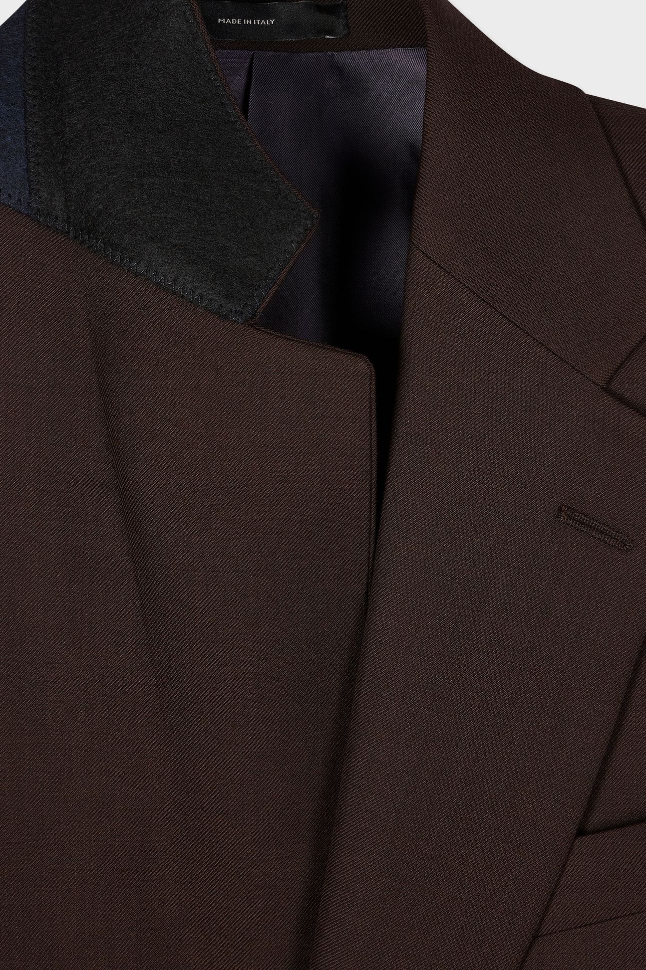 MENS TAILORED FIT 2 BUTTON SUIT DARK BROWN 8