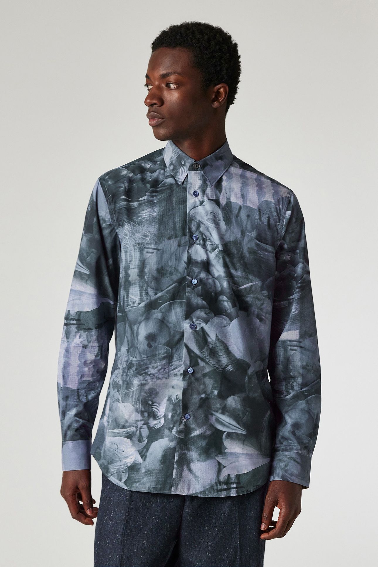 MENS S/C REGULAR FIT SHIRT BLUE 1