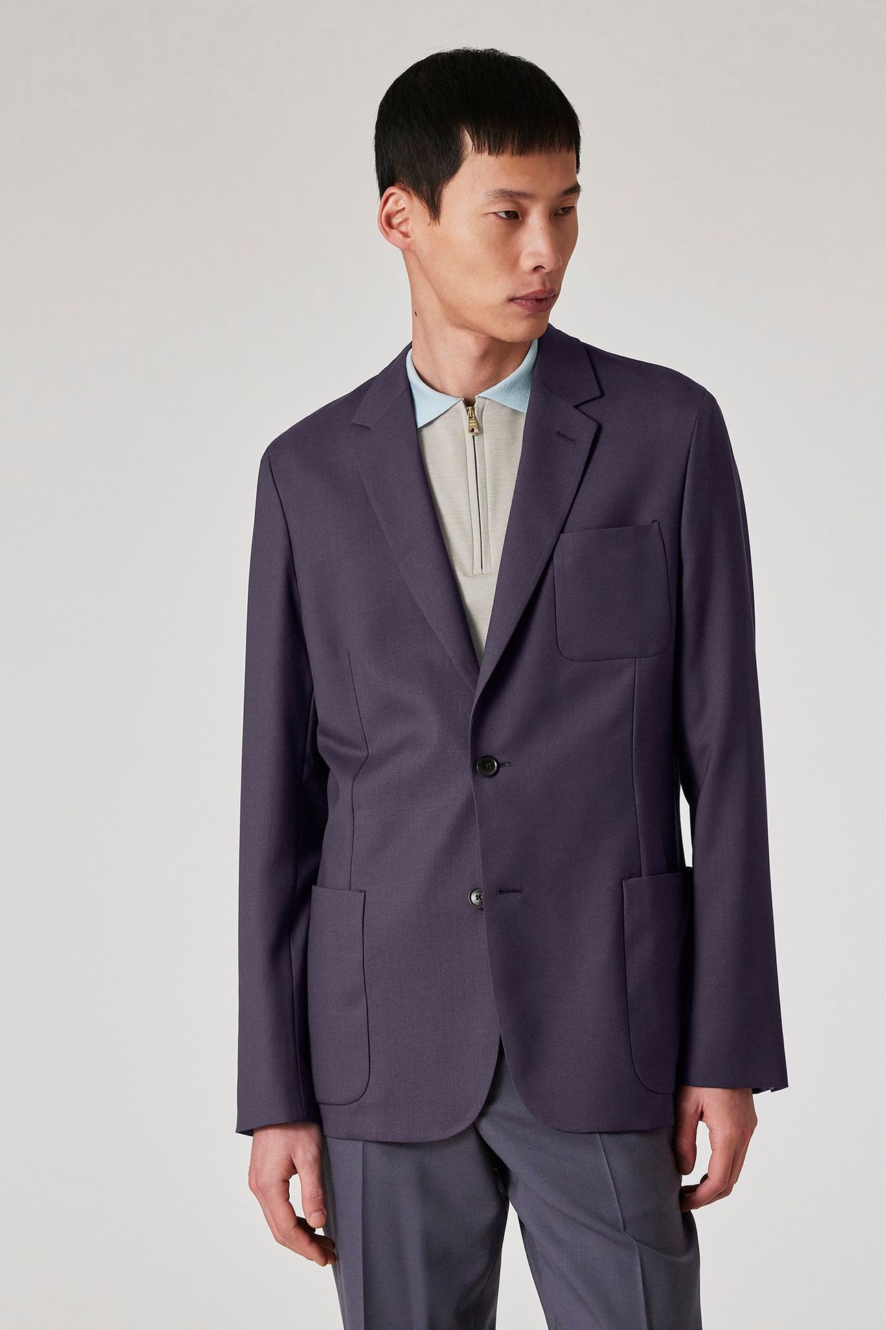 MENS 2 BUTTON JACKET DARK VIOLET 1