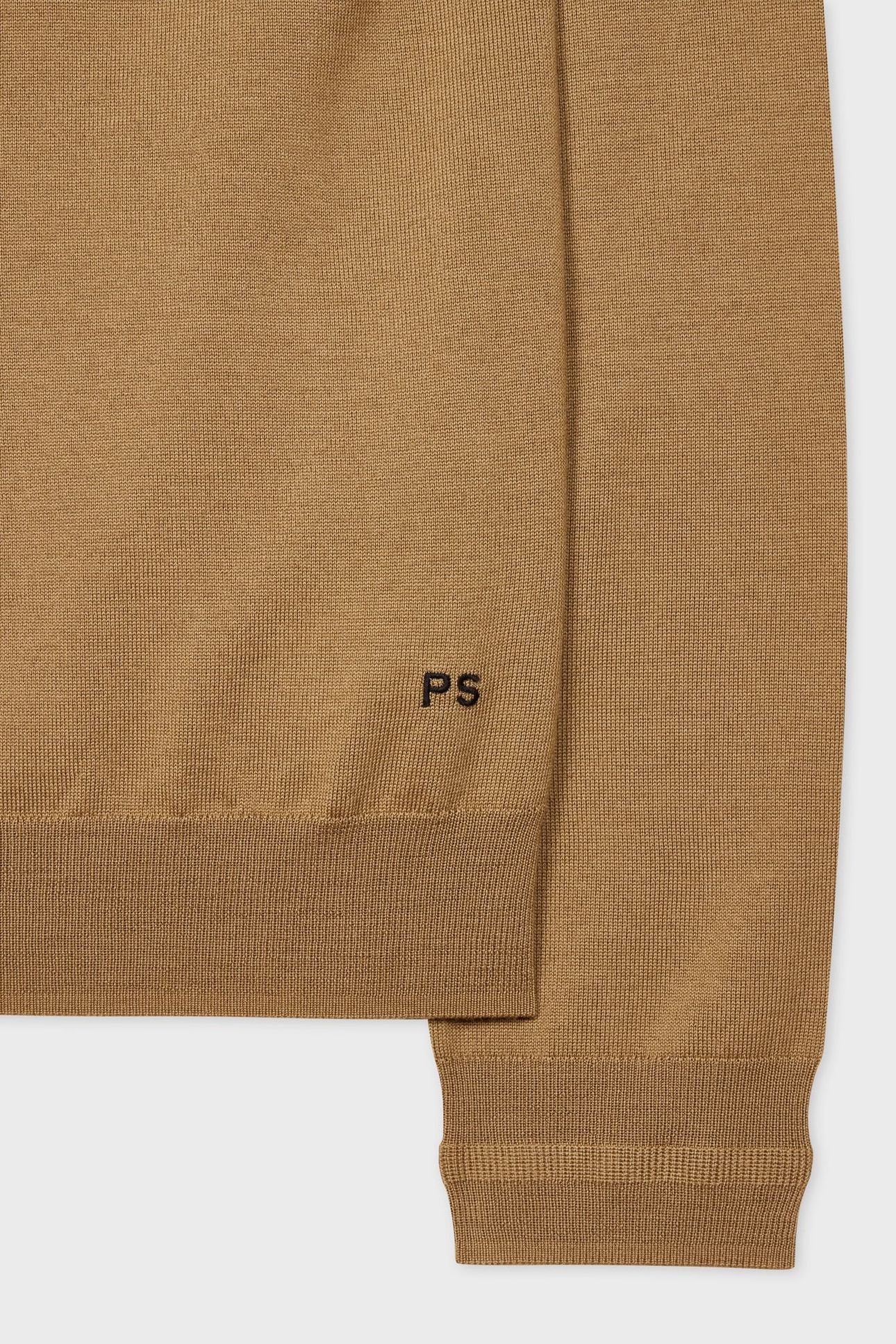 MENS SWEATER LS POLO CAMEL 6