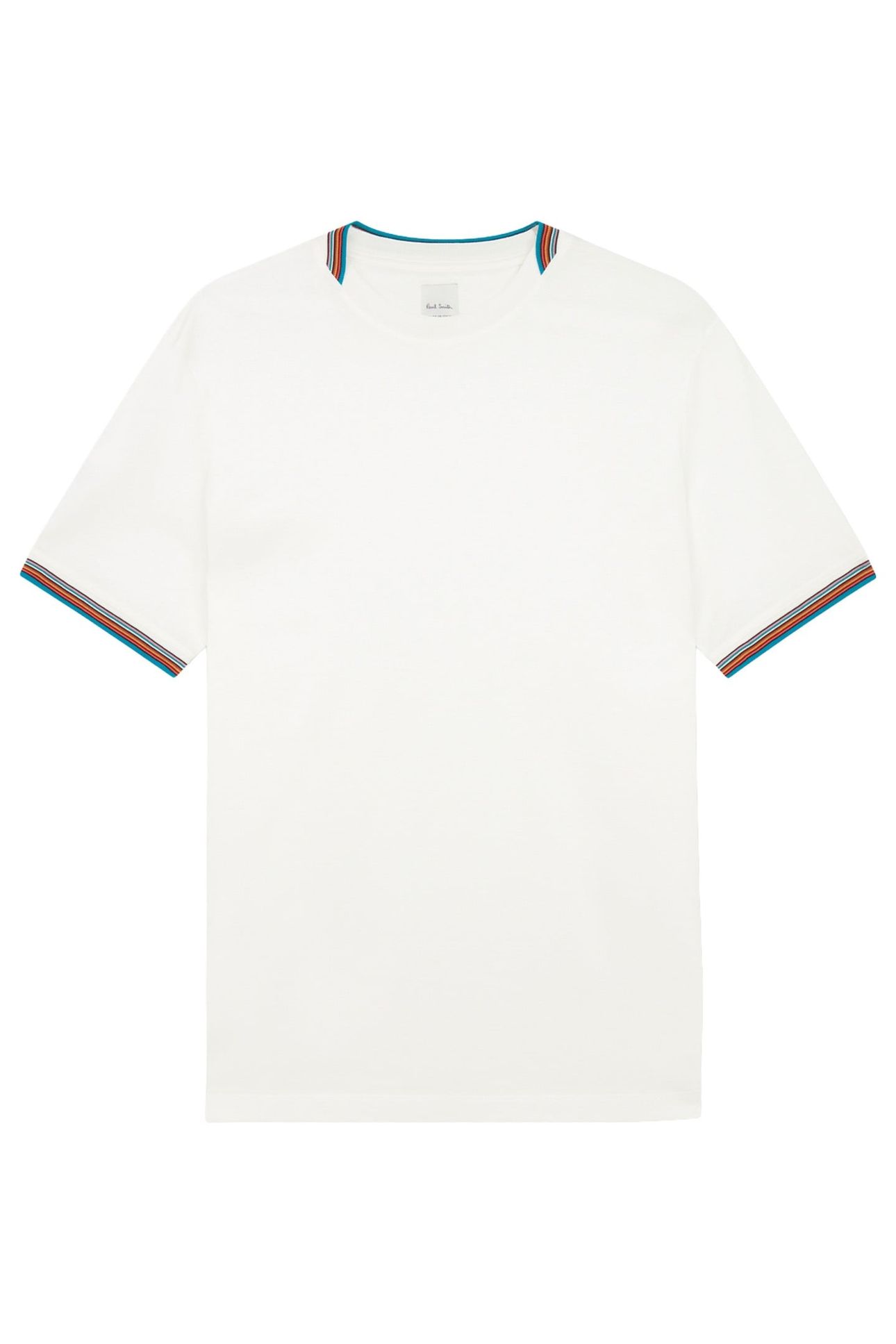 MENS STRIPE DETAIL TSHIRT WHITE 1