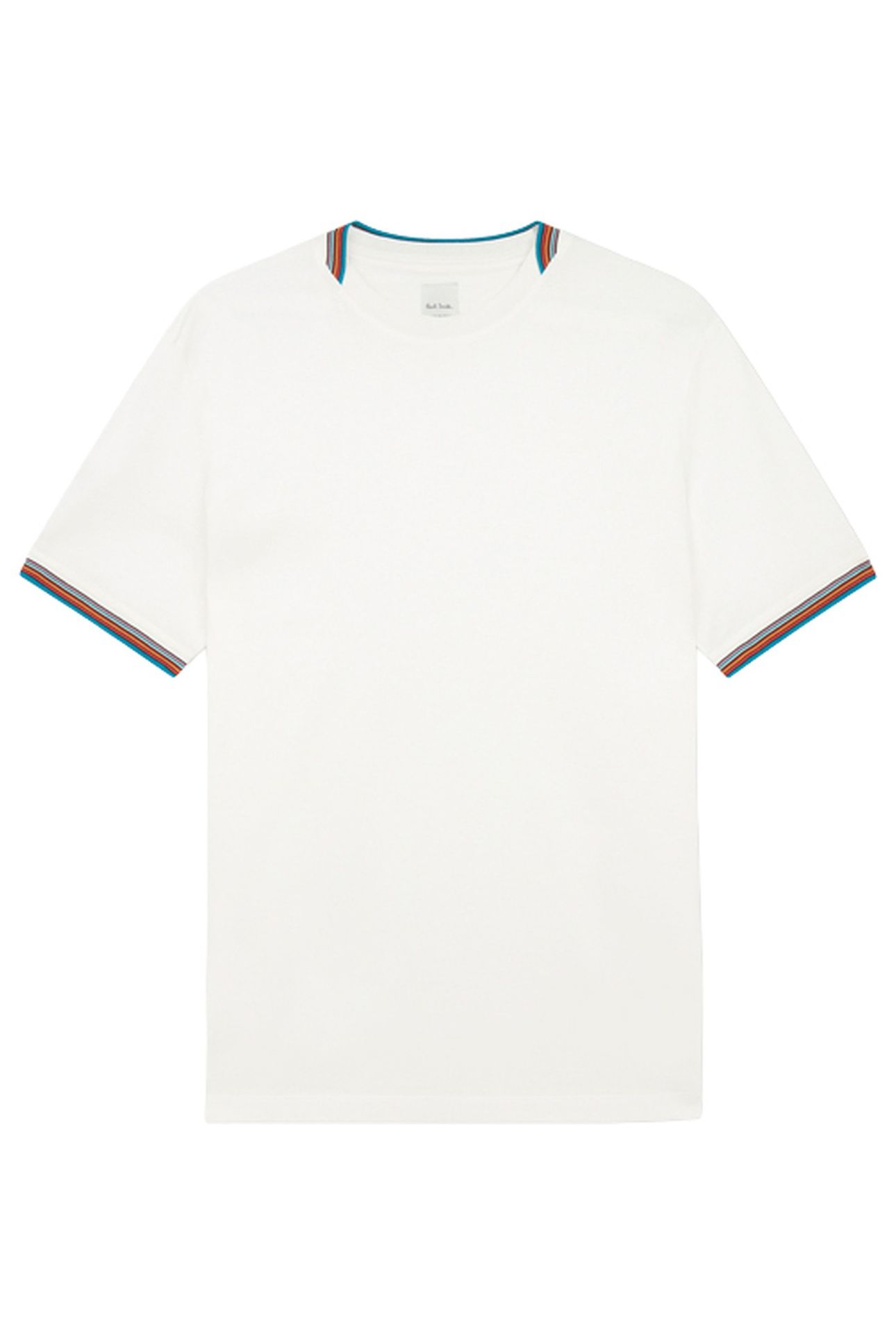 MENS STRIPE DETAIL TSHIRT WHITE 2