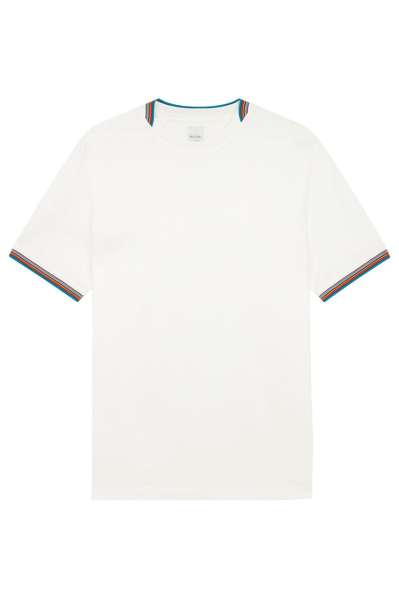MENS STRIPE DETAIL TSHIRT WHITE 3