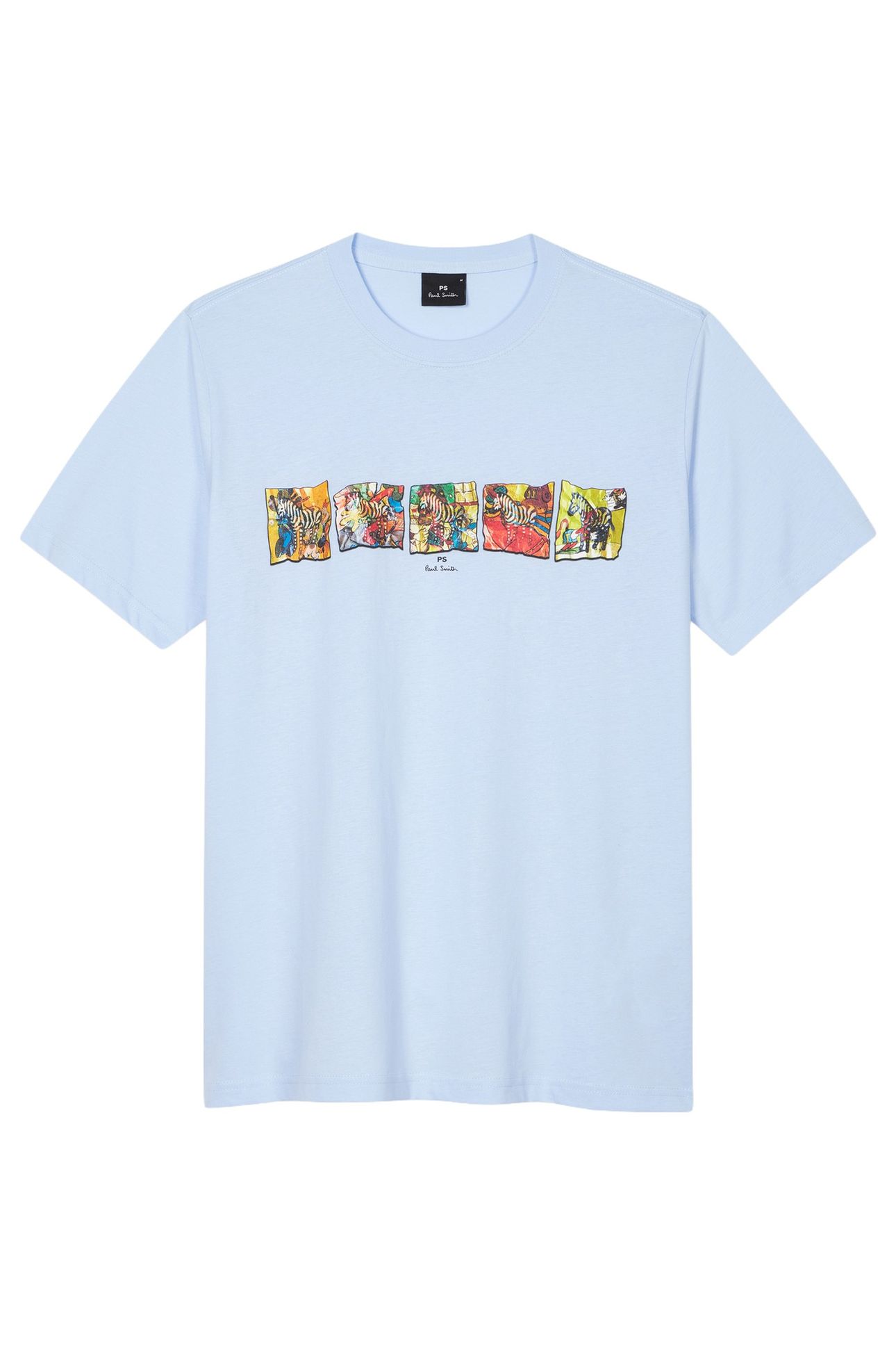 MENS REG FIT SS T SHIRT ZEBRAS LIGHT BLUE 1