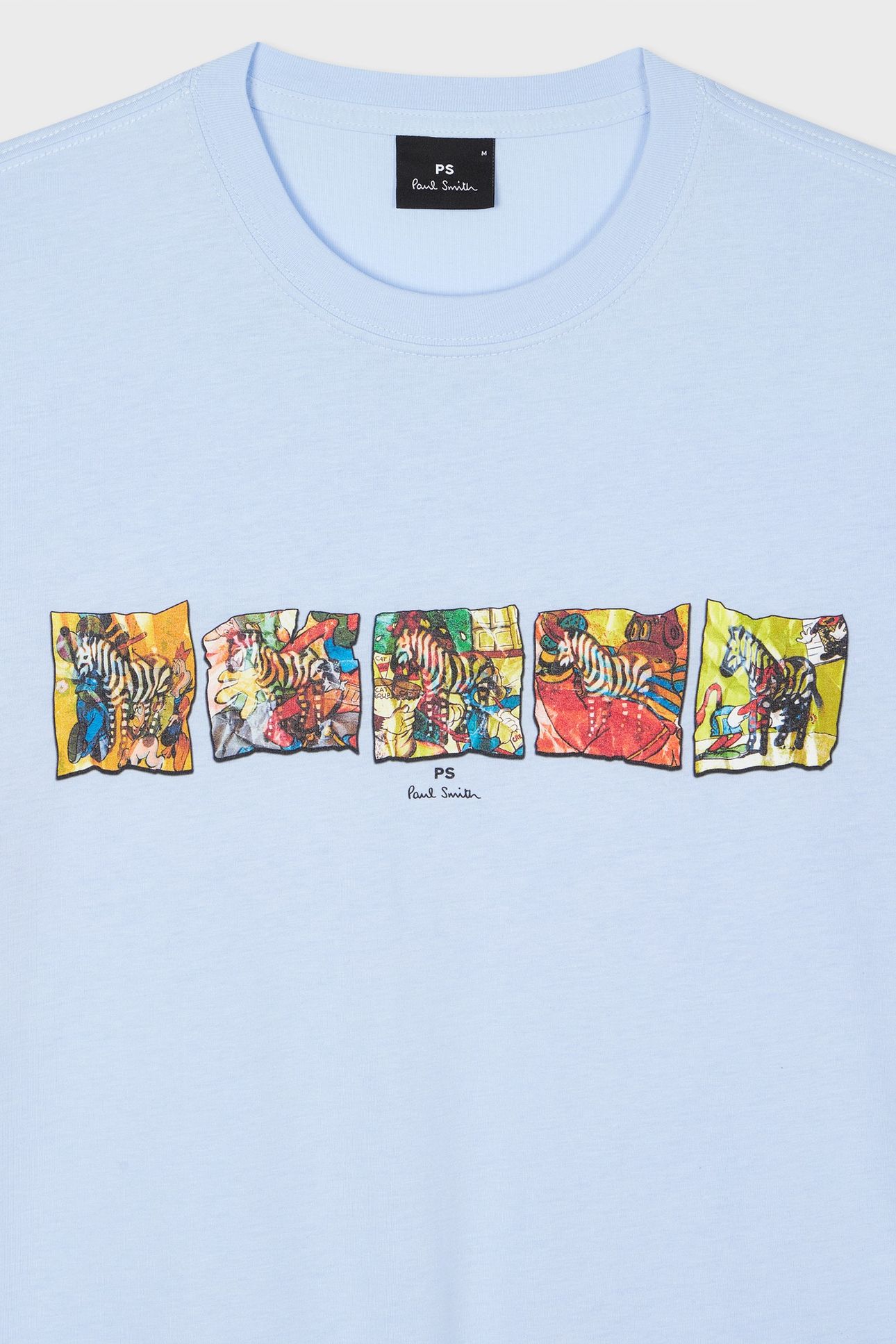 MENS REG FIT SS T SHIRT ZEBRAS LIGHT BLUE 2