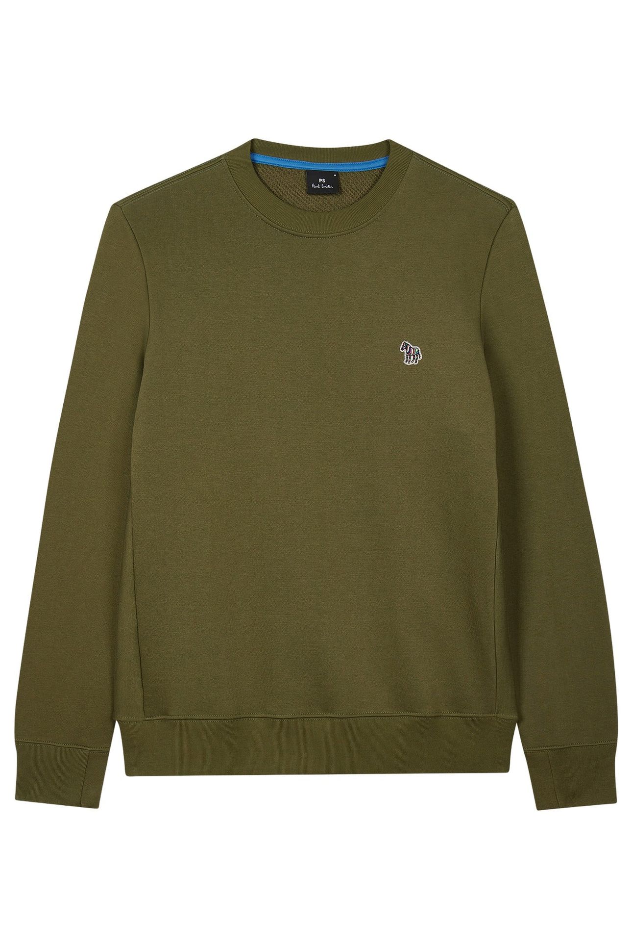 MENS REG FIT SWEATSHIRT ZEBRA OLIVE GREEN 1