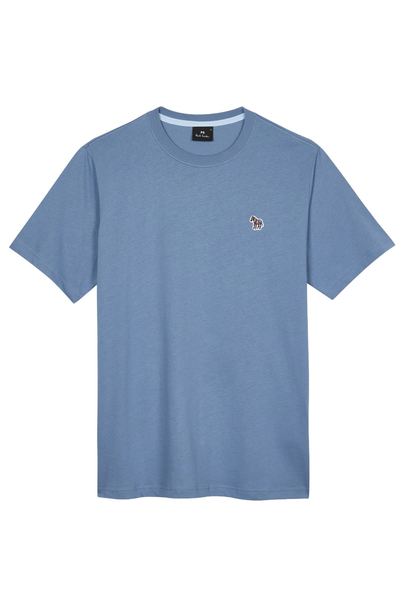 MENS REG FIT SS TSHIRT ZEBRA BADGE GREYISH BLUE 1