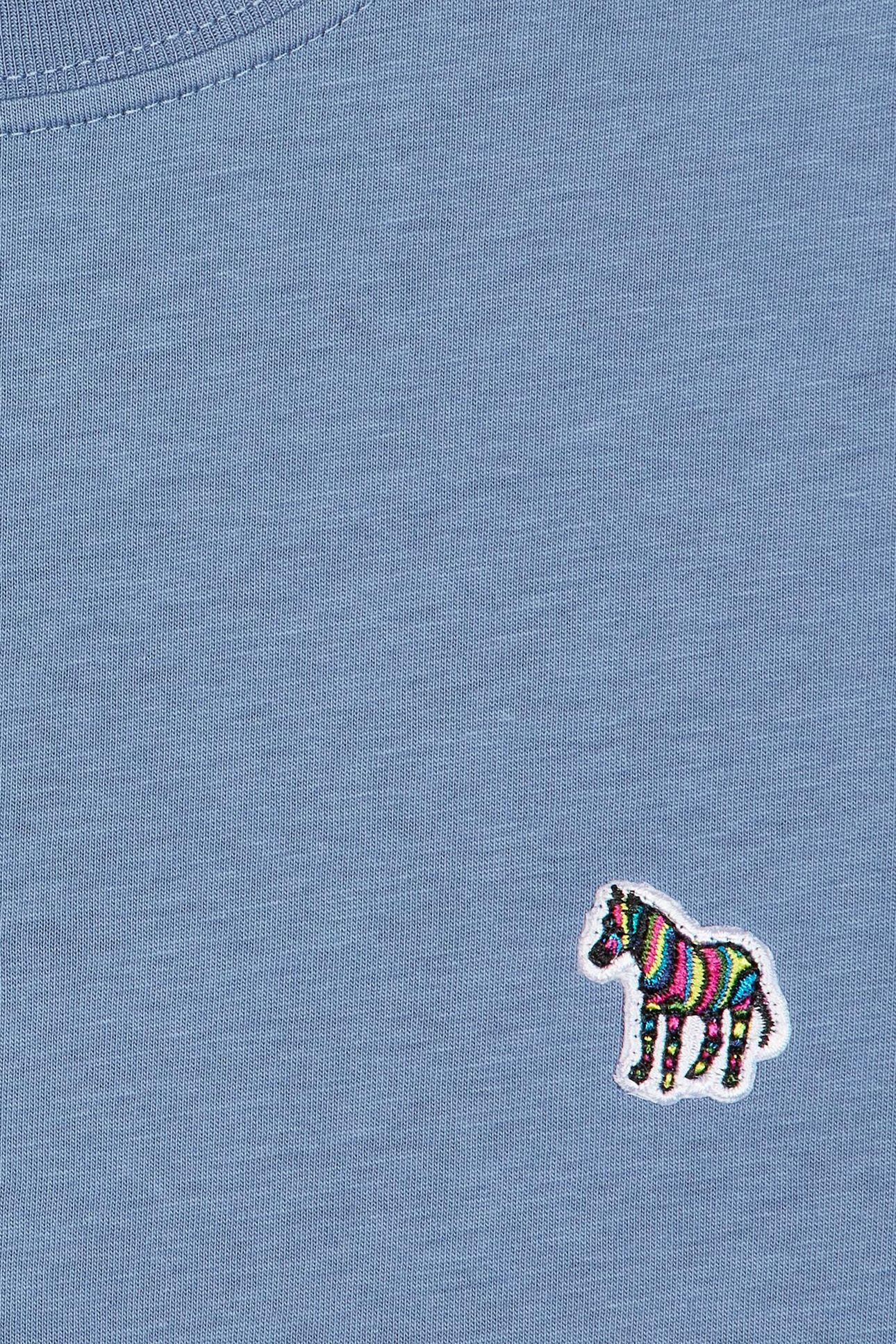MENS REG FIT SS TSHIRT ZEBRA BADGE GREYISH BLUE 2