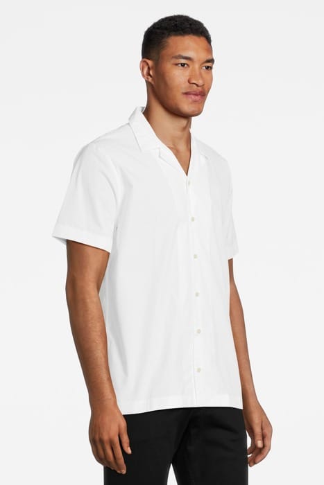White Slim Fit Camp Shirt 3