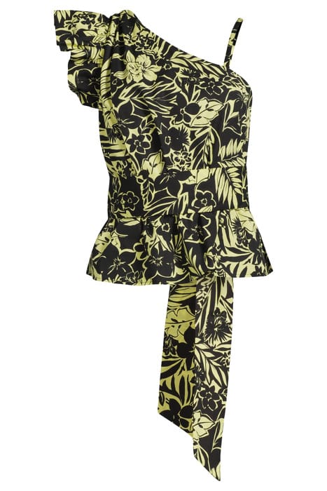 MIKE 1 TOP POPELINE STAMPA FIO BLACK/LIME 3