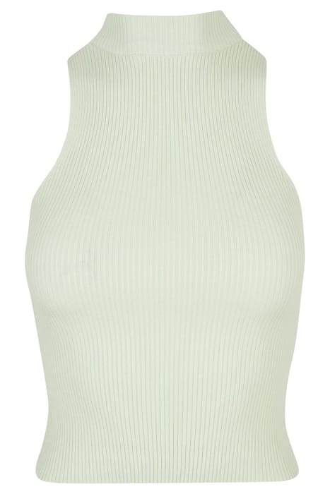 LADIES SHORT RIB KNIT TURTLENECK TOP LIGHTMINT 1