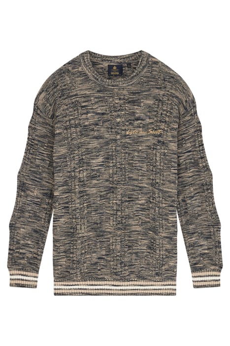SPACE DYE CREW NECK DARK NAVY/ VIADUCT 5