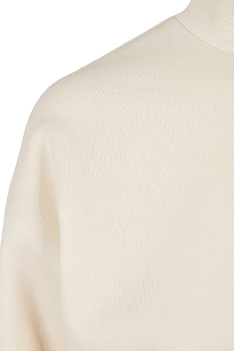 LADIES CROPPED OVERSIZED SWEAT HIGH NECK CREW WHITESAND 7
