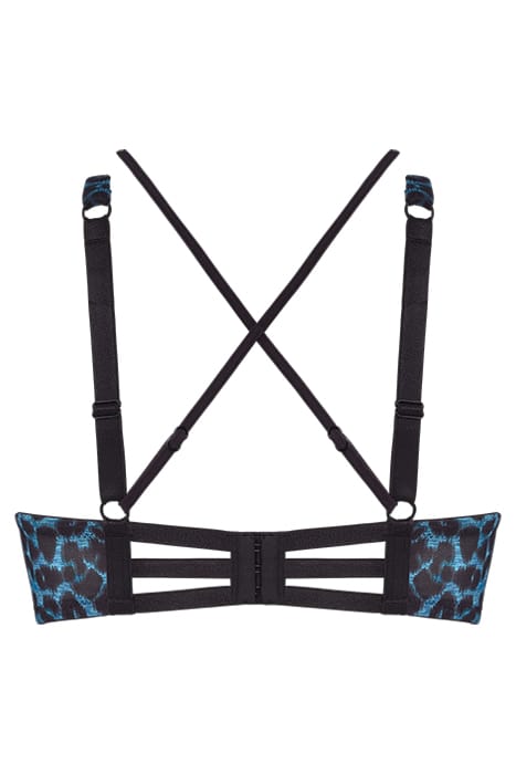 THE ART OF LOVE BLACK LEOPARD AND BLUE PLUNGE BALCONY BRA 4
