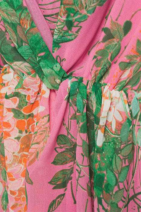 ANDRES ABITO GEORGETTE STAMPA MULTICOLOR PINK/GREEN 5
