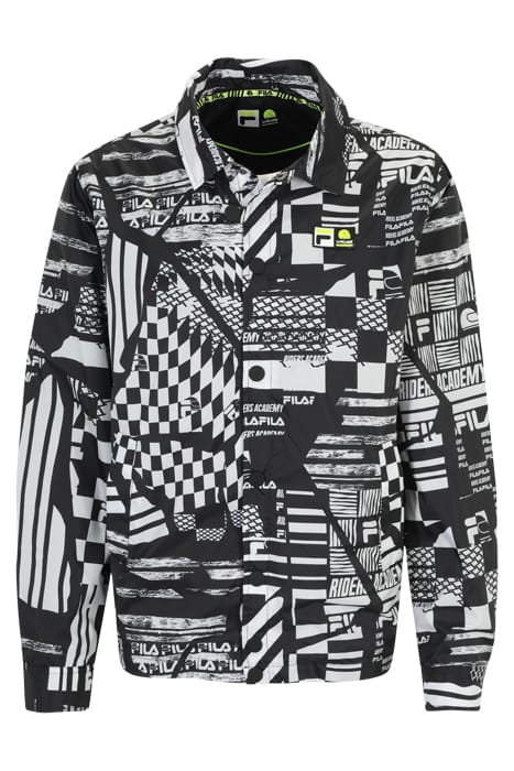 C60 AOP COACH JACKET BLACK & WHITE RACING AOP 1