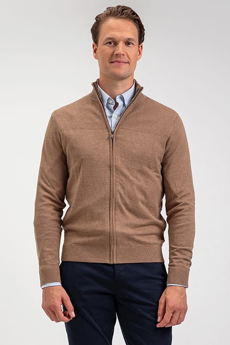 ZIP THRU CARDIGAN CARAMEL 2