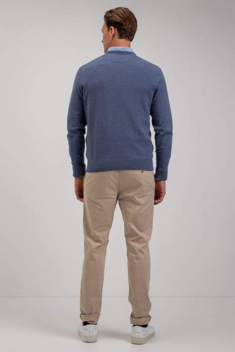 V-NECK SWEATER MEDIUM BLUE 4