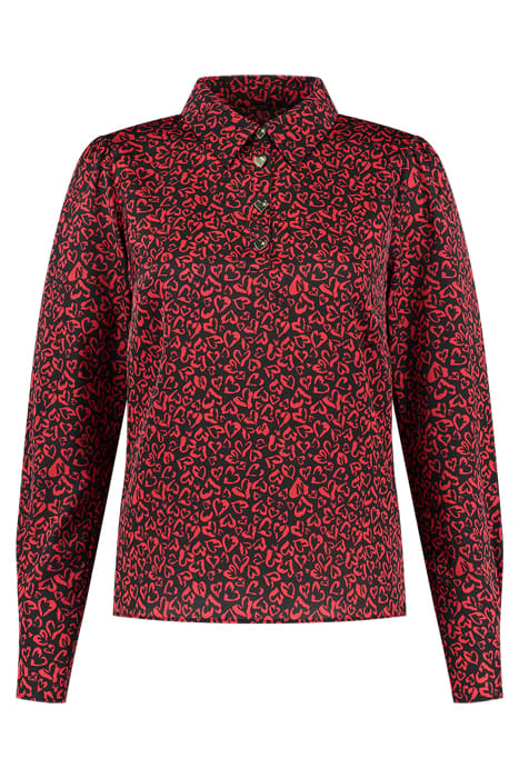 KASANDRA BLOUSE BLACK/LIPSTICK 1