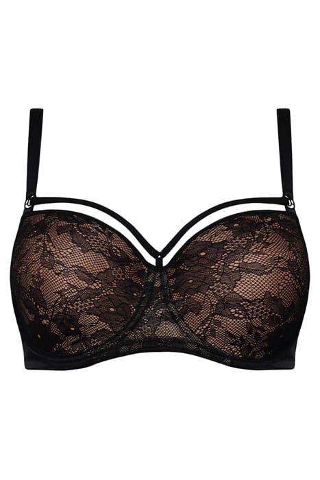 SPACE ODYSSEY BLACK LACE AND SAND BALCONY BRA 1