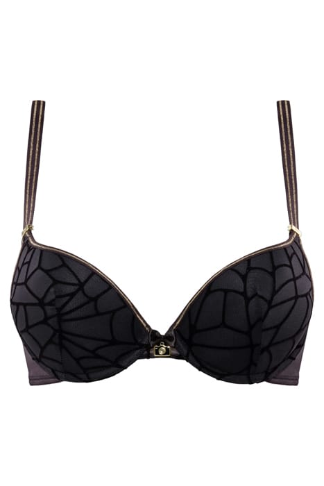 THE ADVENTURESS BLACK GOLD LUREX PUSH UP BRA 1