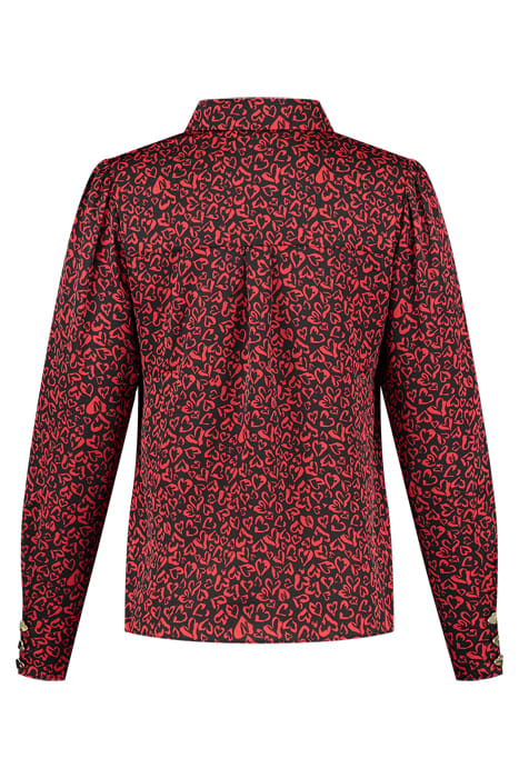 KASANDRA BLOUSE BLACK/LIPSTICK 2