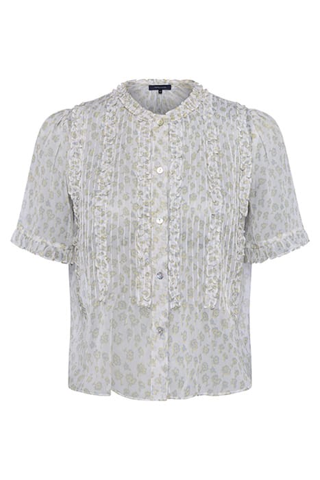 DORIA CRINKLE RUFFLE FRONT TOP SUMMER WHITE MULTI 4