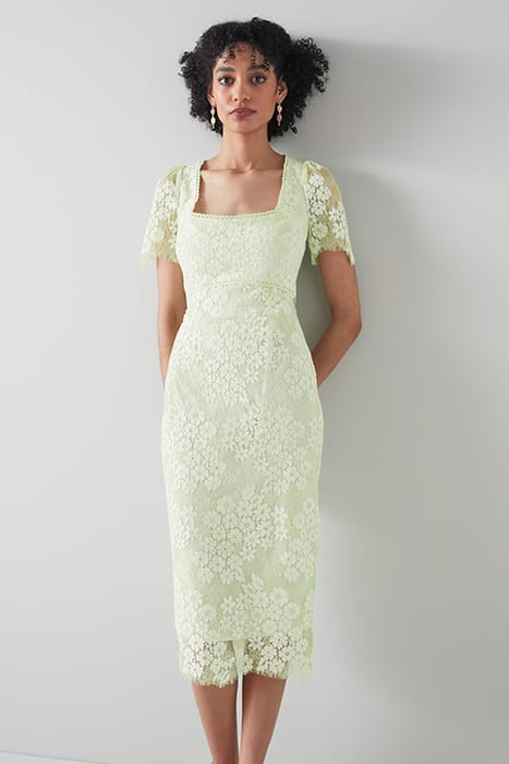 POSY MIDI DRESS PISTACHIO | Online Outlet | Otrium