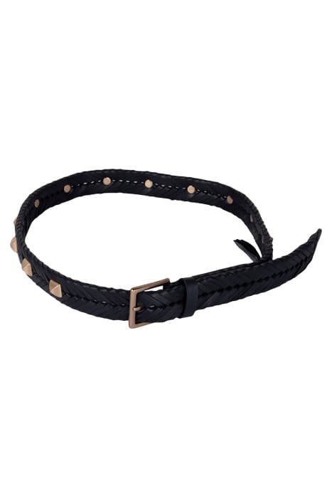 ATHENA WOVEN STUD BE BLACK/WARM BRASS 1
