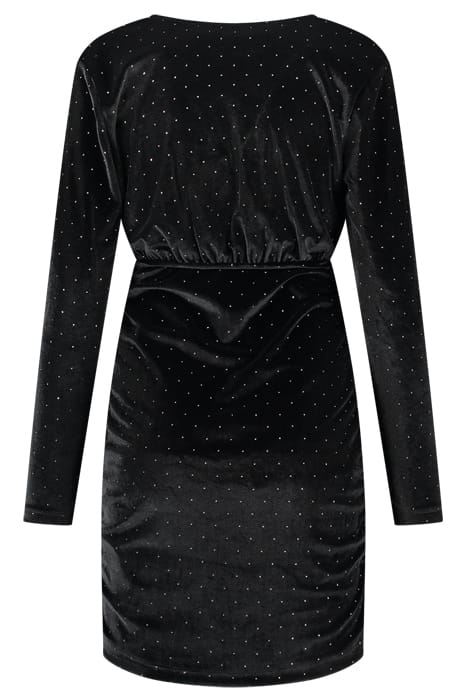 VELVET FOIL DRESS BLACK/GOLD 2