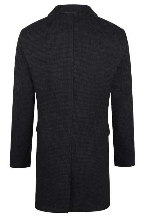 CHECK WOOL COAT NAVY 2