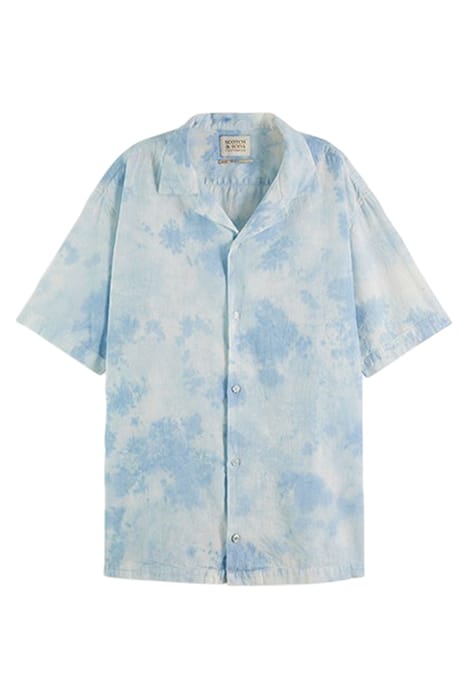 DETAILED TIE-DYED LINEN BLEND SHIRT BLUE TIE DYE 1